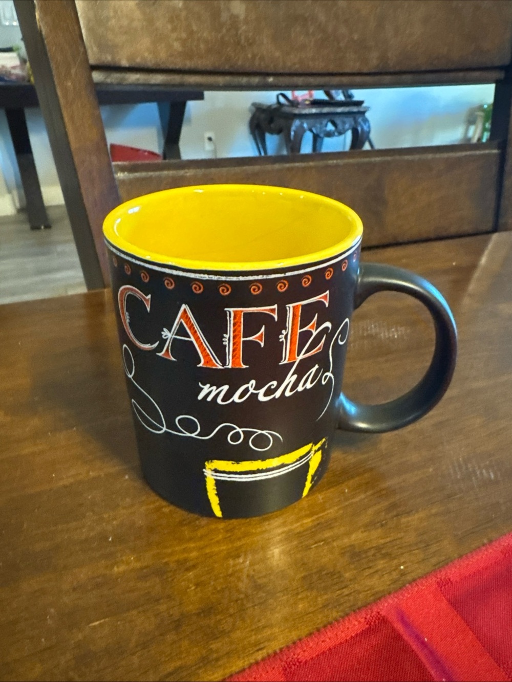 Cafe Mocha Yellow-Interior Ceramic Coffee Mug